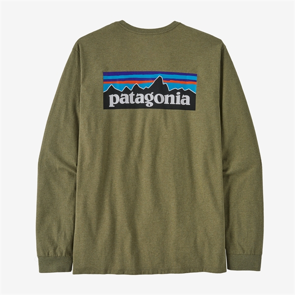 Patagonia Mens L/S P-6 Logo Responsibili T-Shirt - Buckhorn Green